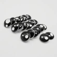 50Pcs Mixed Black Bear Eyes Glass Cabochons, Flat Back Cute Eyes For Animal Toys, Doll Eyes, DIY Craft Supplies (6mm, 8mm, 10mm, 12mm) - Mixed Bear Eyes - View 7