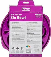 Outward Hound Fun Feeder Slo Bowl, Large Slow Feeder Dog Bowl, 4 Cups, Purple