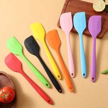 1 pieza Juego de espátulas de silicona premium - Utensilios de cocina antiadherentes y resistentes al calor para cocinar, hornear, voltear - Aptos para lavavajillas - Para cocineros y reposteros en el hogar - Perfecto para uso diario y como regalo - Color aleatorio - Color aleatorio - Ver 8