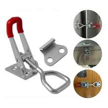 Abrazadera de palanca con pestillo con clip de acero inoxidable 304, ampliamente utilizada en carpintería, mejoras para el hogar, instalación de equipos electrónicos, etc. - Rojo - Ver 1