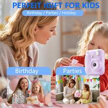 Kids Camera Instant Cameras That Print Photos,3-12 Year Old Girl Birthday 1080P HD Kids Digital Camera For Girls, Gifts Toy Camera For Kids With Print Photo Paper, Ideal Kids Toys Gifts For Boys & Girls 6-14 Age With 4 Rolls Print Paper,For 3 4 5 6 7 8 Year Old Girls Boy