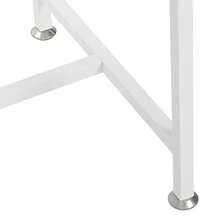 BALCONERA White Breakfast Bar Table Set – 2 Bar Stools With Footrest & Storage Shelf | Industrial Steel Frame Dining Bar Set For Kitchen, Dining Room & Pub - White - View 10