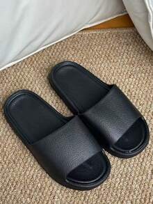 Four Seasons New Hot Men's Slippers EVA Material Soft Sole Non-Slip And Anti-Drop, Common Indoors And Outdoors, Suitable For Seaside Beach Vacation, Soft And Comfortable Soles Are Not Tired To Wear For A Long Time, Daily Casual Versatile Men's And Women's Slippers - Black - View 8