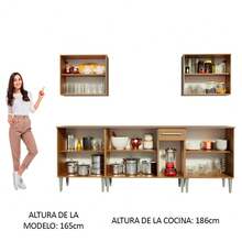 Cocina Integral Completa Modular Madesa 233cm Emilly King 01 Marron - Marrón - Ver 5