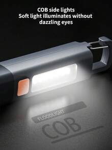 High Lumens LED Flashlight, Telescopic Zoom, Tactical Flashlight, USB Rechargeable, Built-In Battery, Suitable For Outdoor Emergency Lighting, Hiking, Camping, Fishing, Running, Work, Automotive And Other Outdoor Activities - Light Grey - View 8