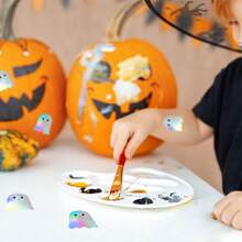 500 rouleaux d'autocollants fantômes "Boo" d'Halloween - Autocollants holographiques mignons au laser, imperméables et auto-adhésifs, convenant pour les enveloppes, les journaux et les fournitures de fête, la décoration de festival, la décoration d'Halloween