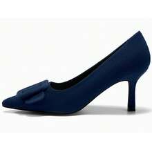 Women's Pointed-Toe Stilettos, Elegant High Heels, Shoes For Weddings And Formal Occasions, Women's Dress Shoes Dark Blue High Heels - Xanh đậm - Xem 5