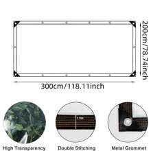 Heavy Duty Transparent Waterproof Canvas - PE Outdoor Covering With Eyelets, Ropes And Straps, Resistant To UV, Wind, Rain And Snow - Suitable For Patios, Pool Fences, Greenhouses, Camping, Construction - High Definition Visibility And Quick Dry Design, Reinforced Edges, Tear-Resistant Fabric, Home Renovation - 中小 78.74*118.11 inch - 查看 2