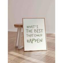 1 件励志“最好的结果是什么？”名言海报自爱励志艺术印刷品，适用于卧室宿舍装饰，极简主义帆布墙画，无框架 - 多色可選 - 查看 10