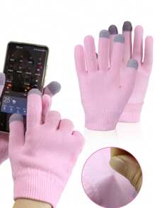 1pc Touchscreen Whitening & Moisturizing Gloves, Smooth Touchscreen For Smartphones & Tablets, Reusable Coating, Suitable For Applying Aloe Vera Gel, Lotion, Cream Or Serum To Achieve Soft Skin, Pink - Multicolor - View 9