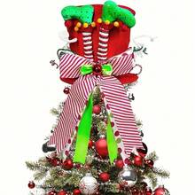 1pc Christmas Tree Topper Decoration, Christmas Candy Tree Top Decor With Red Hat And Mint Bow - Holiday Home Decor, No Power Needed, Polyester Material, Suitable For Christmas Tree Topper (Christmas Tree Not Included) Christmas Decorations Room Decor Winter Christmas Decorations Home Christmas Gifts Christmas Decor - Multicolor - View 14