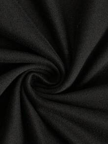 Girls & Teenagers Students Casual Printed Black Crew Neck Short Sleeve T-Shirt Top, Summer - màu đen - Xem 4