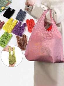 1 pieza Bolsa de compras mágica con pliegues de burbujas en 34 estilos, multifuncional y lavable a máquina para viajes y tareas diarias, puede cargar aproximadamente 7 kg