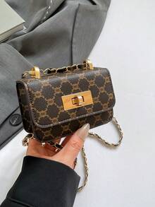 1pc Pu Fashion Retro Monogram Mini Fashion Coin Small Square Bag, Versatile Niche Design Fashion Shoulder Crossbody Bag, Comfortable Shoulder Strap, Smooth Long Style, Versatile And Not Picky, Suitable For Daily Outings, Play, School, Commuting Use, Is A Perfect Gift For Friends - Fashion Crossbody Bag - View 15