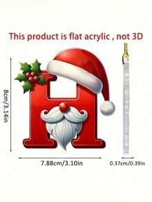 1pc Christmas 26 Alphabet Hanging Decorations - 2D Acrylic Alphabet Tree Hanging Christmas Decorations For Home & Office,Perfect For Holiday Parties & Gifts,Christmas Decrations(Please Remove The Film And Use It,Rope Color Random.)