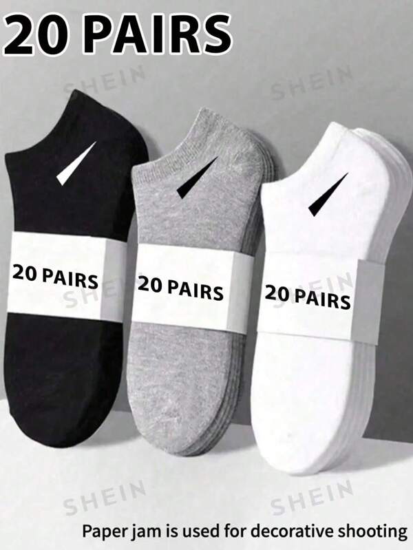 10/15/20/30 Paar Unisex Socken, Sportssocken, weiß/schwarz/grau kurze Socken, bequeme Knöchelsocken mit Schlitzmuster, feuchtigkeitsableitend, atmungsaktiv, klassische Einfarbig, einfach & modisch lässige Socken, geeignet für den täglichen Gebrauch