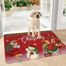 Christmas Decorative Floor Mat, Kitchen Carpet, Stain Resistant And Easy To Clean, Suitable For Daily Decoration And Cleaning In Restaurants, Kitchens, And Bathrooms, A Wonderful Holiday Decoration Gift