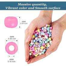 Eppingwin 1000-Piece Solid Red Pony Beads – Bulk Bead Assortment For Crafting - Macaroon Candy - 查看 2