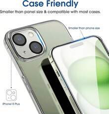 amFilm [2+4 Piezas] OneTouch Compatible con iPhone 17 Pro Max 6.9'' (2025) Protector de Pantalla, Mica Cristal Vidrio Templado,con Protector de Lente de Cámara, Instalación en 30 Segundos - IPH15-6.7" - Ver 12