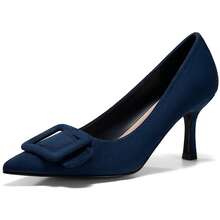 Women's Pointed-Toe Stilettos, Elegant High Heels, Shoes For Weddings And Formal Occasions, Women's Dress Shoes Dark Blue High Heels - Xanh đậm - Xem 4