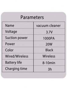 Aspirateur sans fil haute puissance 120 W, chargement USB pour la maison et la voiture, aspirateur à main, forte aspiration, fonctions d'aspiration et de soufflage uniques, batterie 2000 mAh