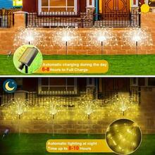 2pcs 320LED 240LED 8 Modes Solar Powered Fireworks Lights Suitable For Garden Patio Sidewalk Party Wedding Outdoor Lawn Lights - màu ấm áp - Xem 4