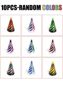 3Pcs Multi-Size Reversible Spiral Cone 3D Printed Anxiety Relief Fidget Toy,Decompression 3D Printed Double-Sided Spiral Cone - Colorful Gradient Structure, 1/2/5/10/20Pcs,Suitable As Halloween And Christmas Gifts, Metal Fiber Structure,Fidget Toys,Fidget,Sensory Toys