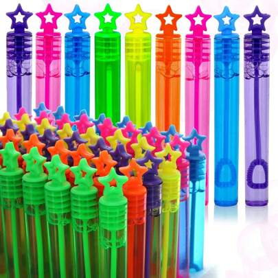 12/24/48/60pcs Colorful Mini Bubble Wands, Bubble Blowing Toys For Teens, Cartoon Bubble Blower Tubes, Party Favors For Birthday, Holiday, Halloween, Christmas