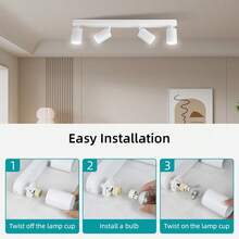 CANMEIJIA Spot encastré au plafond GU10, lampe de plafond moderne en aluminium, spots simples/doubles/triples/quadruples, noir/blanc, avec ou sans ampoules, installation facile, convient pour couloir, entrée, vitrine, pièce, cuisine, hall d'exposition, salle de lecture, salle à manger, bar, chambre, café, salon, magasin de vêtements