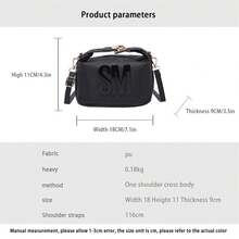 Square Crossbody Bag For Women  Letter Small Shoulder Purse Casual Handbag For Office Party Club - màu nâu - Xem 9