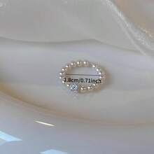 Elegant And Distinctive Elastic Bead Ring- Unique Design, Perfect For Casual Wear Or Gift Giving, Small Square Sugar Beads, Luxurious - 白色 - 查看 4