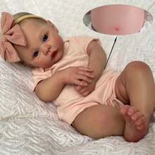 全乙烯基材质，48厘米逼真重生娃娃，19英寸柔软乙烯基材质，手工制作，新生儿造型，适合3岁以上儿童，生日礼物/圣诞礼物。