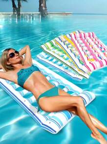 1pc Summer Foldable Water Hammock Inflatable Sea Mattress PVC Floating Sleeping Bed Chair Swimming Pool Beach Lounger Adult Buoy, Beach Essentials, Beach Accessories