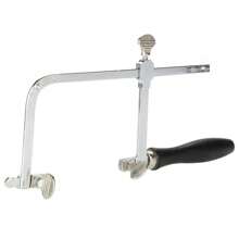 Sierra de mano mini ajustable en forma de U, sierra de joyero, sierra de acero, kit de hojas de sierra en espiral, herramienta de mano DIY, herramientas de joyería y carpintería - Plateado - Ver 7