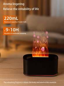 1pc Fragrance Diffuser, Essential Oil Diffuser, Aroma Diffuser With 7-Color Flame Simulation Night Light, Suitable For Office, Living Room, Bedroom, Yoga Studio, Car