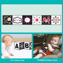 1 Stück Baby Spielzeug, Schwarz-Weiß Kontrast Stoffbuch, visuelle sensorische Anregung, Frühförderung Spielzeug für Babys