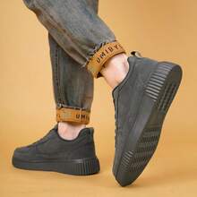 WANWEISI Baskets décontractées rétro pour hommes au printemps, chaussures en canevas polyvalentes à tige basse pour hommes, kaki, gris - Gris - Voir 8