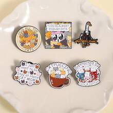 Pet Kitten Series Fun English Alphabet Cartoon Brooch Many Cat Patterns Accessories Badge - QHXZ3441 - View 2