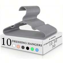 10/20/30pcs Sturdy Plastic Hangers - Non-Slip, (White, Black, Blue, Pink, Green, Gray) With Grooved Shoulders For Firm Grip - Ideal For Home Closet, Dorm And Wardrobe Organization