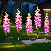 1 件/2 件太阳能风信子草坪灯，彩虹色风信子花园灯，LED 花园装饰户外照明景观灯，用于花园、庭院、露台、公园、草坪和通道装饰的塑料材料