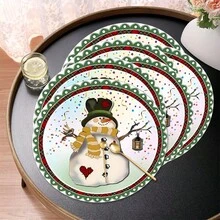 2pcs/4pcs/6pcs Silica Gel Snowman Pattern Placemats, Home Decor, Christmas, Christmas Gift, Christmas Decoration, Suitable For Dining Table, Coffee Bar, All Season Decoration, Washable Tablemats, Room Decor, Placemats, Coasters, Drain Mats, Kitchen Dining Table Mats, Indoor Outdoor Party Decor, Home Decor, Ideal Gift