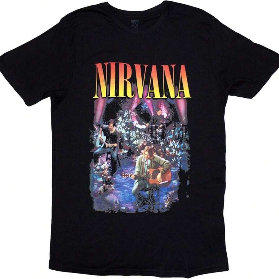 T Shirt Unplugged Photo Band Logo Official Womens Black Size L - Svart - Visa 1