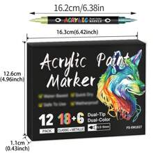 1 支双色酒精马克笔，双头丙烯双色毛笔，玻璃绘画重叠颜色，专业美术学生软绘图马克笔返校