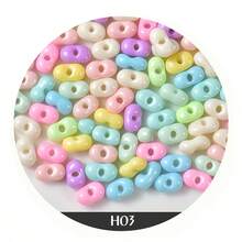 100 piezas de cuentas de vidrio en forma de cacahuete de 3x6mm, cuentas de vidrio jade de colores surtidos, cuentas sueltas lindas, cuentas espaciadoras a granel para hacer joyas, pulseras, aretes, collares DIY