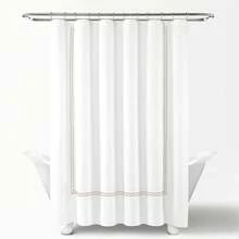 LUSH DECOR Hotel Collection Shower Curtain White/Wheat Single 72X72 Halloween-Fall Decor-Room Decor - White/Wheat - View 6