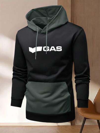 بلوفر كاجوال بأكمام طويلة مطبوع عليه حرف، مناسب للربيع والخريف، بجيب، قياس عادي، مناسب كهدية للزوج/الحبيب، مناسب للشارع والتنقل والجولف والصيد والكرة السلة والتخييم والجيم