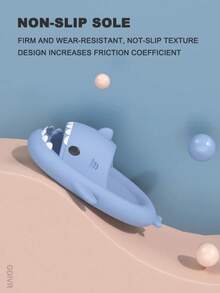 Men's Lightning Pattern Shark-Slides, Comfy Non Slip Casual Soft Sole Anti Odor EVA Slippers, Men's Summer Indoor Footwear 4cm Thick Sole Shark Slippers For Men And Women