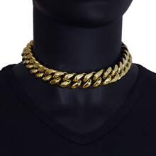 8-14mm Men's Hip Hop Cuban Chain Necklace – HipHop Jewelry Luxury 14K Gold Plated Choker Solid Miami Cuban Link Chain Necklace For Men Monaco Chain Men Men Jewelry Cuban Link Chain Necklaces For Men Gold Chain Cuban Link Chain Women Baddies Chain As Party & Gift & Stage Show Auspicious New Year Gifts - 14毫米(0.55吋) - 查看 6