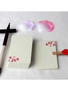 20张/套圆角空白DIY绘画卡、厚纸板贺卡、花卉图案卡、白卡纸礼品卡、手写祝福卡 - 彩色 - 查看 21