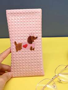 1 Stylish Self-Closing Glasses Bag - Soft And Portable Stylish Geometric Pattern Glasses Case, Five Colors Available, Suitable For Men And Women | Durable And Stylish, Protective Glasses, Suitable For Travel, Outdoor Activities, Commuting, Back To School, Vacation, Shopping, Couples, Daily Use, Back To School Gifts, Teacher Gifts, Holiday Gifts, Couple Gifts, Souvenirs